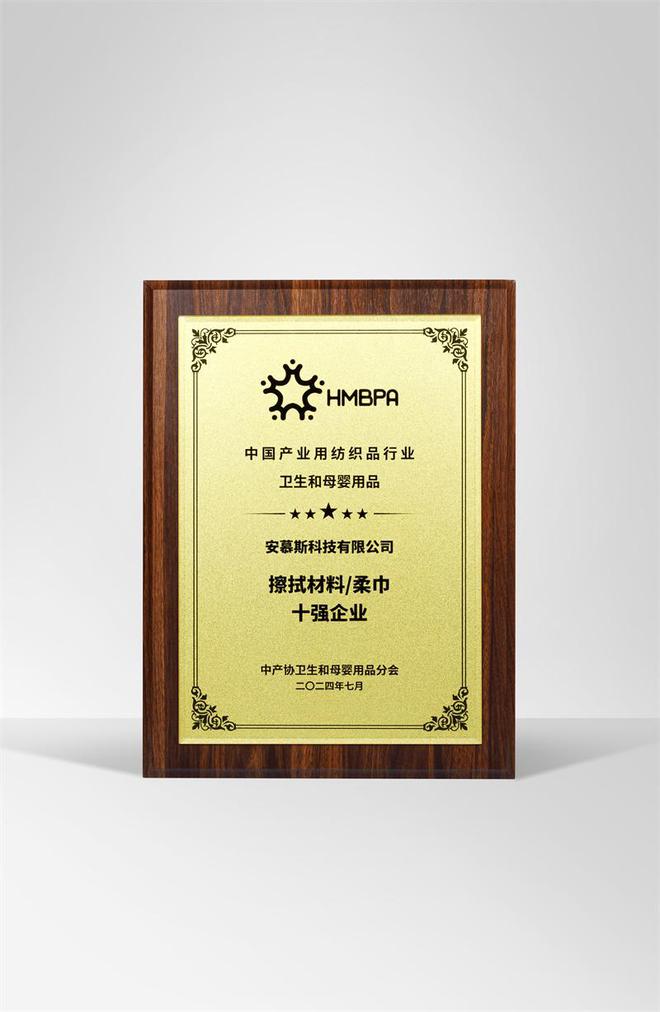慕斯荣获中国柔巾行业十强企业j9九游真人游戏第一平台安